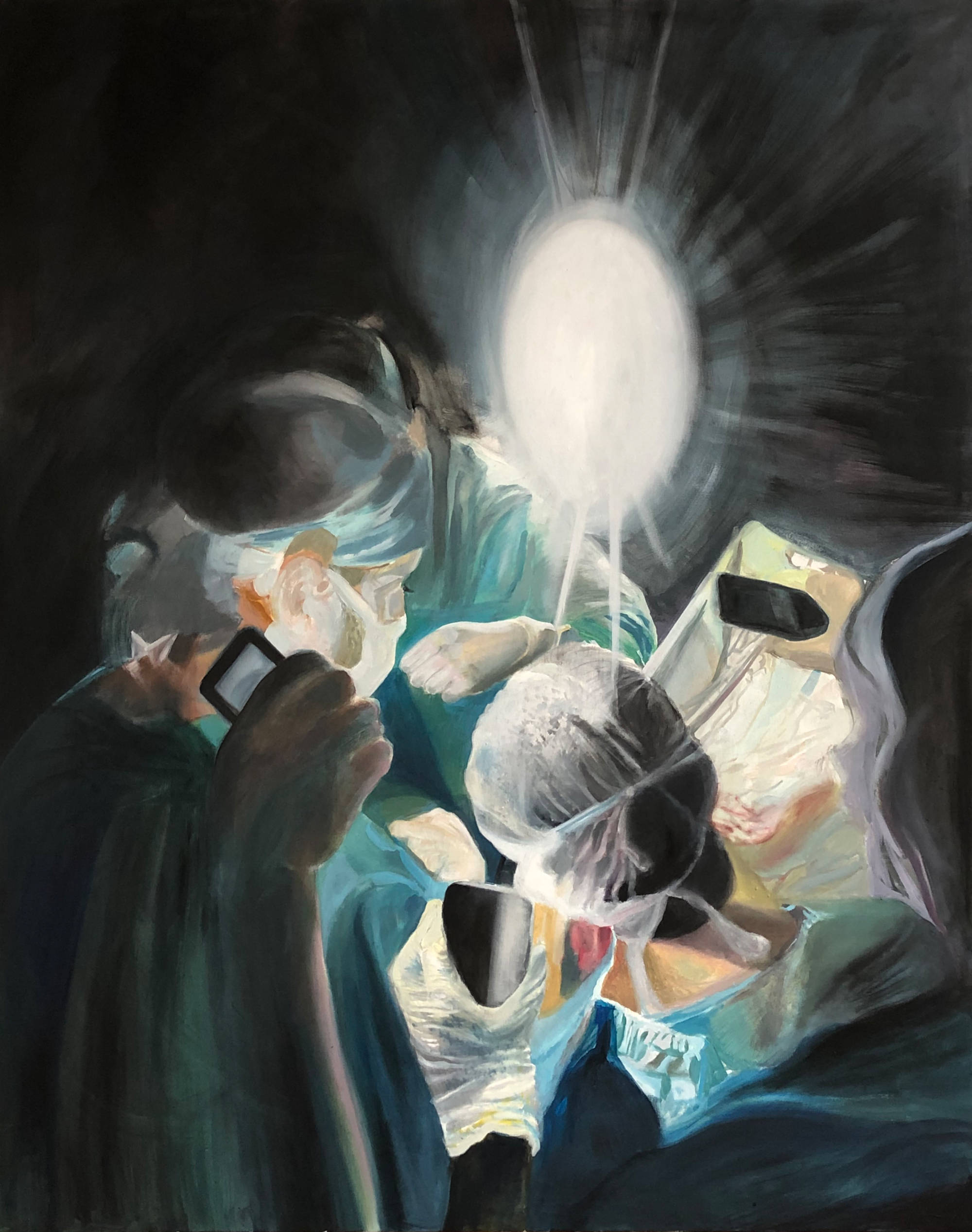 Kata Soós, Operation 2, 2020, 170x150 cm, oil, canvas